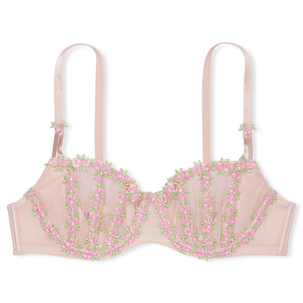 Victoria’s Secret Dream Angels Rosebud Bra 34B Garter XS Panty M Set b85 - Picture 11 of 13